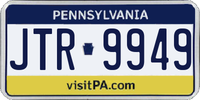 PA license plate JTR9949