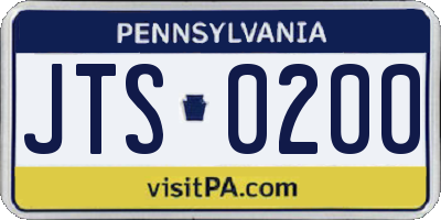 PA license plate JTS0200