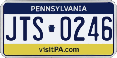 PA license plate JTS0246