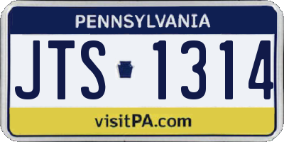 PA license plate JTS1314