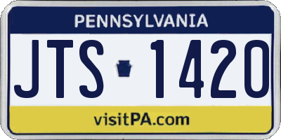 PA license plate JTS1420