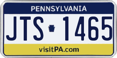 PA license plate JTS1465