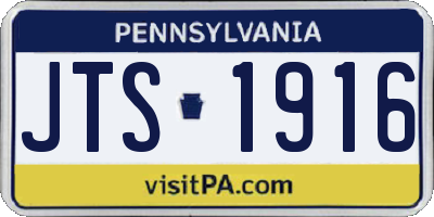 PA license plate JTS1916