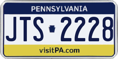 PA license plate JTS2228