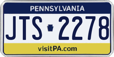PA license plate JTS2278