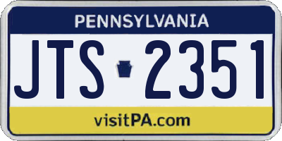 PA license plate JTS2351