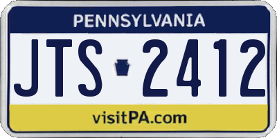 PA license plate JTS2412
