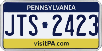 PA license plate JTS2423