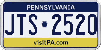 PA license plate JTS2520