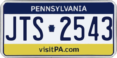 PA license plate JTS2543