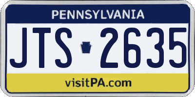 PA license plate JTS2635