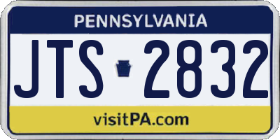 PA license plate JTS2832