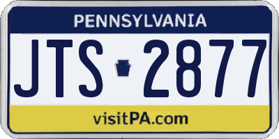 PA license plate JTS2877