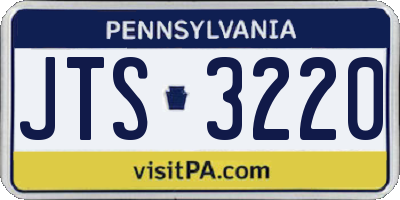 PA license plate JTS3220