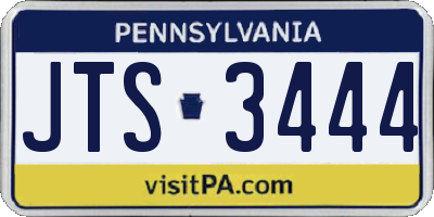 PA license plate JTS3444