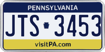 PA license plate JTS3453