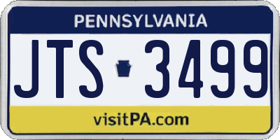 PA license plate JTS3499