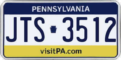 PA license plate JTS3512