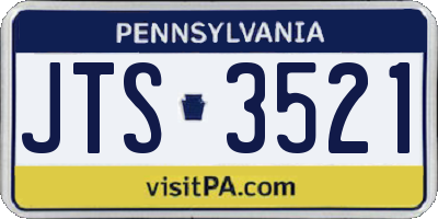 PA license plate JTS3521