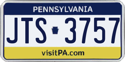PA license plate JTS3757