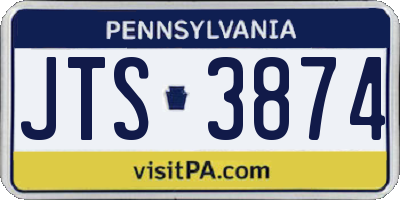 PA license plate JTS3874
