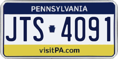 PA license plate JTS4091