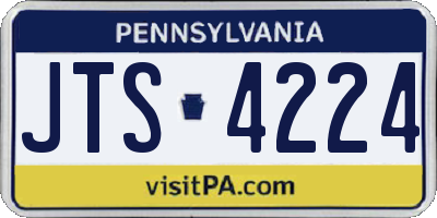 PA license plate JTS4224