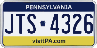 PA license plate JTS4326