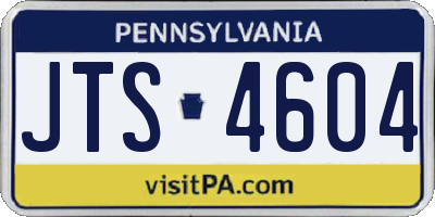 PA license plate JTS4604