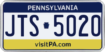 PA license plate JTS5020