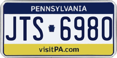 PA license plate JTS6980