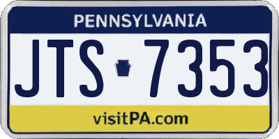 PA license plate JTS7353