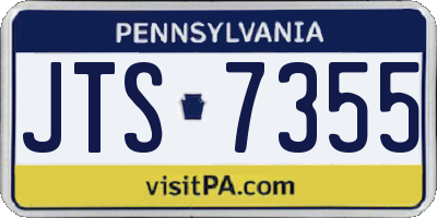 PA license plate JTS7355