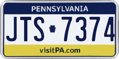 PA license plate JTS7374