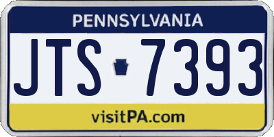 PA license plate JTS7393