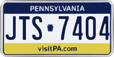 PA license plate JTS7404
