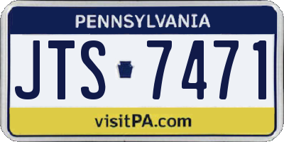 PA license plate JTS7471
