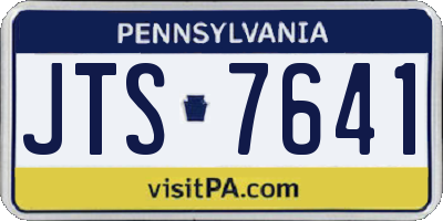 PA license plate JTS7641