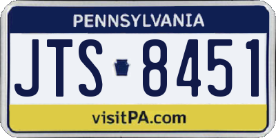 PA license plate JTS8451