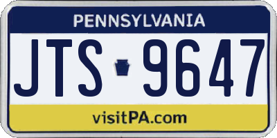 PA license plate JTS9647