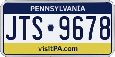 PA license plate JTS9678