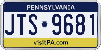 PA license plate JTS9681