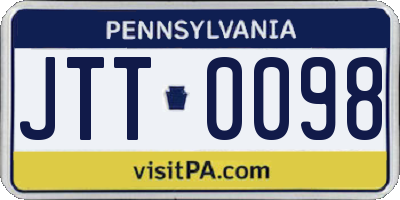 PA license plate JTT0098