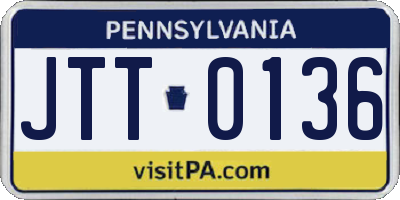PA license plate JTT0136