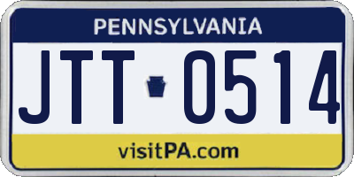 PA license plate JTT0514