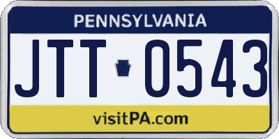 PA license plate JTT0543