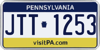 PA license plate JTT1253