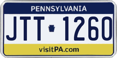 PA license plate JTT1260