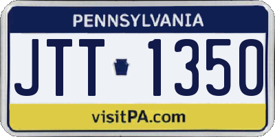 PA license plate JTT1350