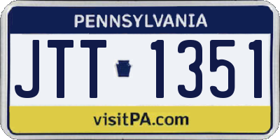 PA license plate JTT1351